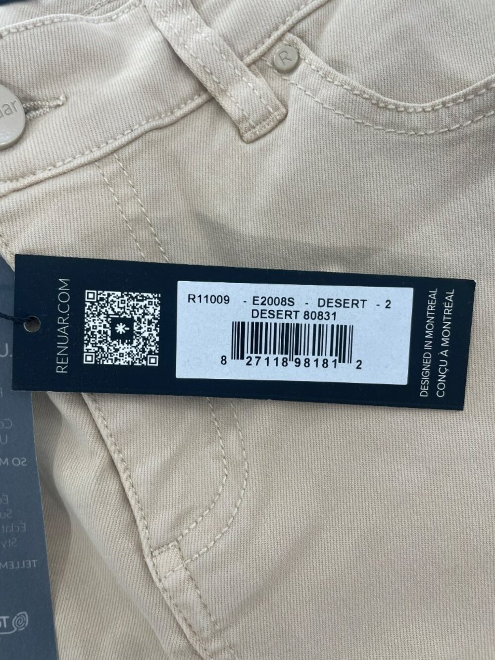 Renuar Beige High-Rise Flared Pants Frayed Hem Comfy Women's Size 2 MSRP$110 NWT - Picture 6 of 11